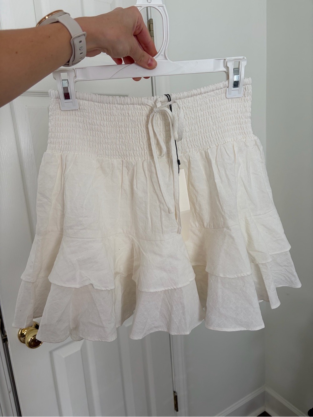 Women's off-White Tiered Smocked Waist SKORT